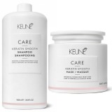 Pachet 2 Keune Care Keratin Smooth - Sampon si Masca